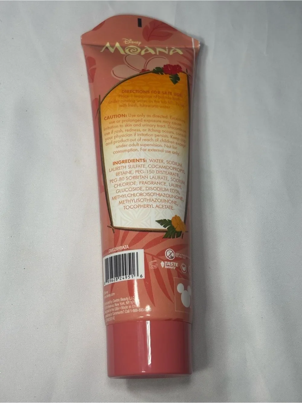 2 New Disney Moana Tropical Bath & Facial Mask Set - Coral, Pink, Gold